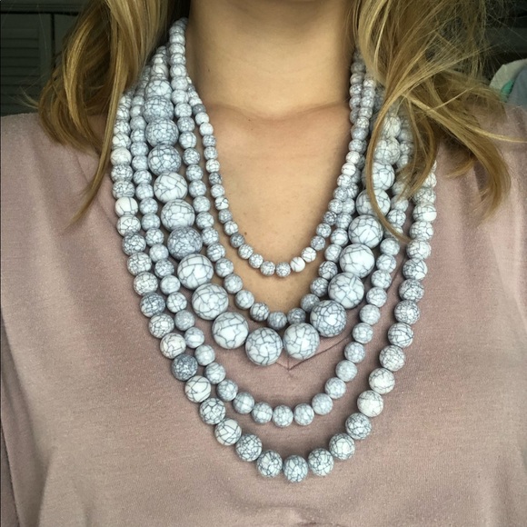 BaubleBar Jewelry - NWOT BaubleBar Howlite Multi-Strand Necklace